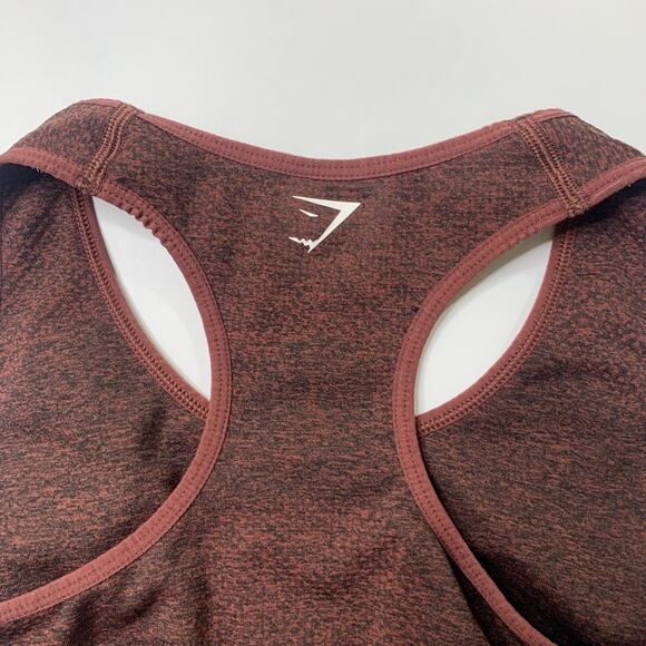 Gymshark Sports Bra Womens XS Extra Small Mahogany Vital Seamless Racerback - Picture 7 of 9